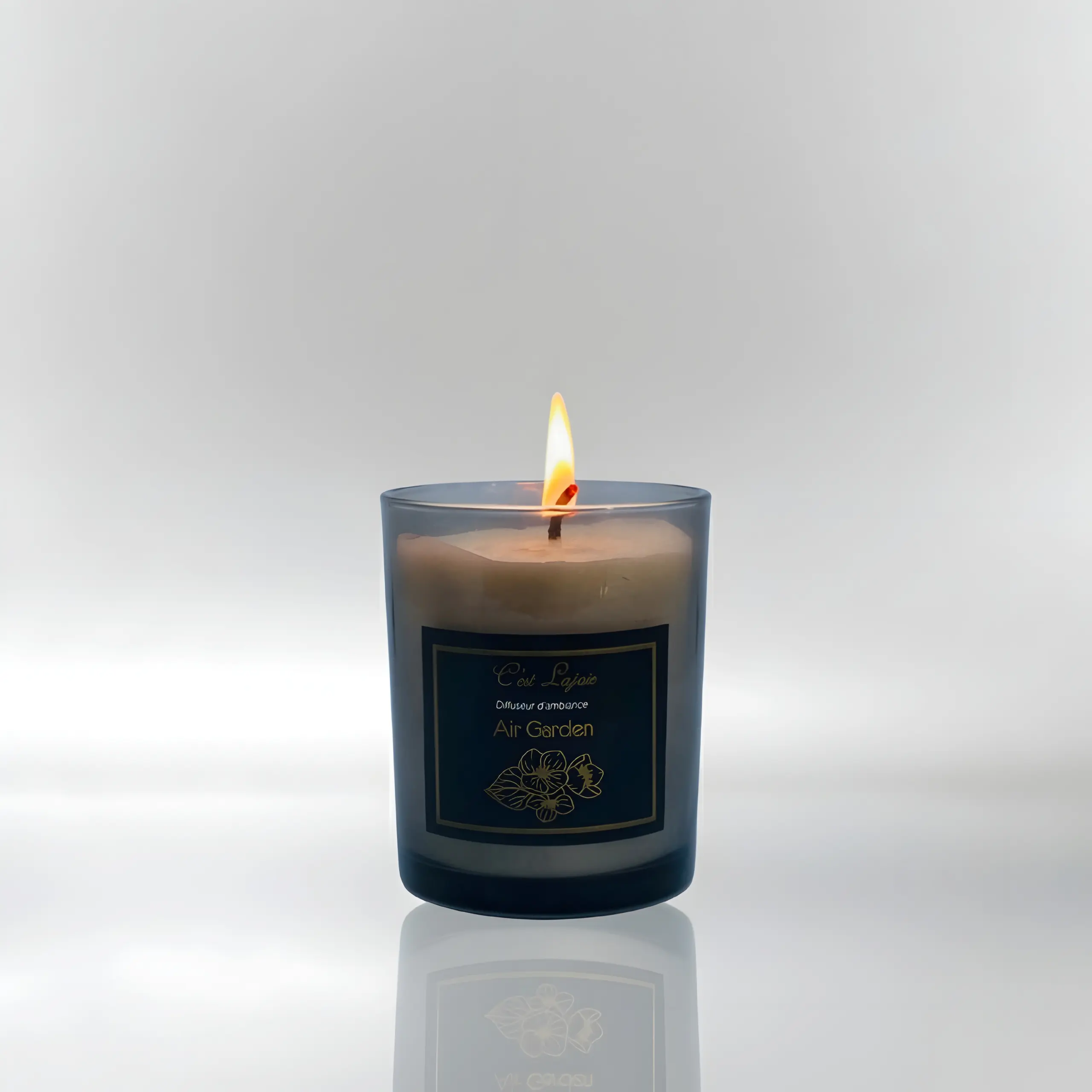 Bougie parfumée en verre fumé